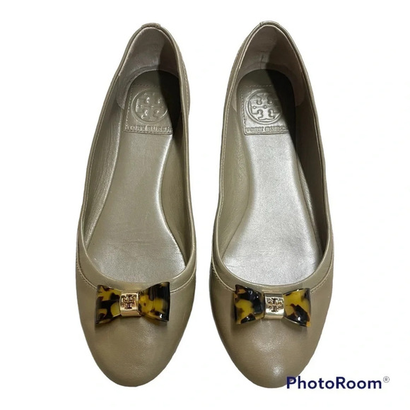 Tory Burch JOLENE Leather Ballet Bow Flat size 6 - Picture 1 of 11